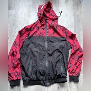 Red Camo Print Windbreaker Jacket Men's XXL